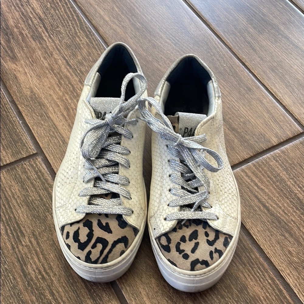 Thea Python Roccia White Leather Platform Sneaker… - image 1